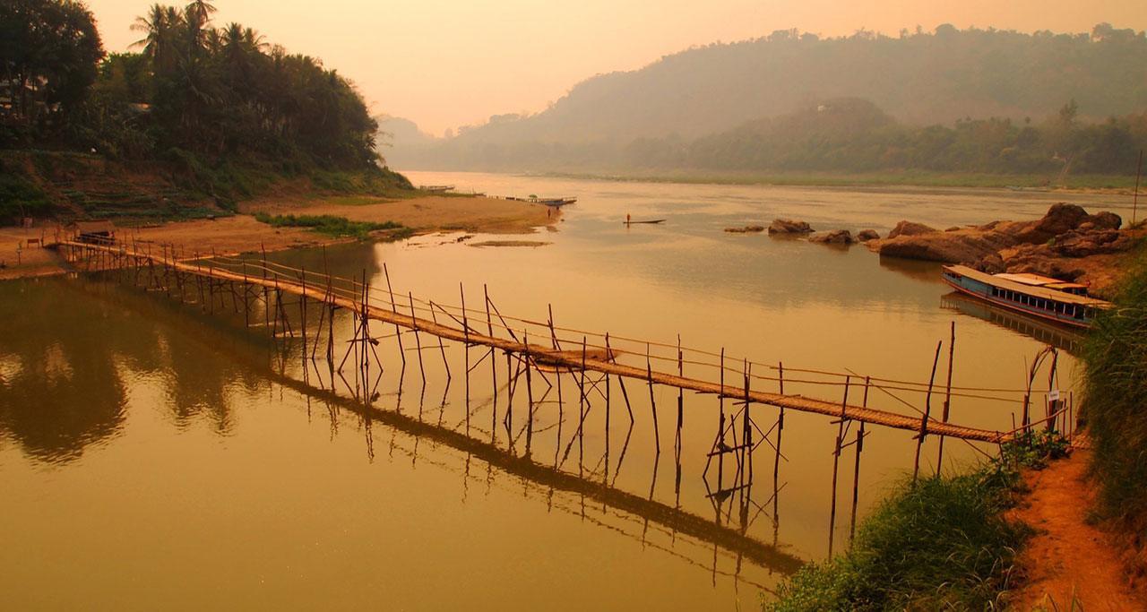 Bamboo Bridge luang prabang Laos Travel