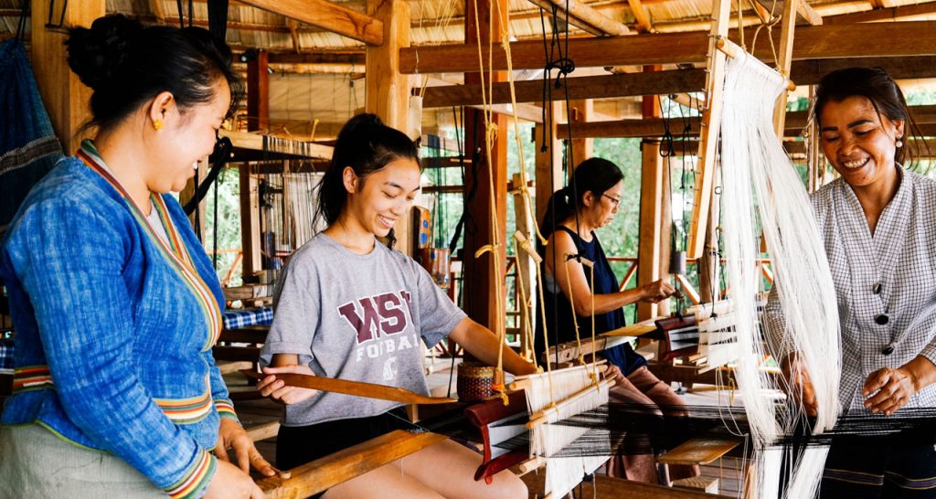 Learn how to weave at Ock Pop Tok Laos Travel