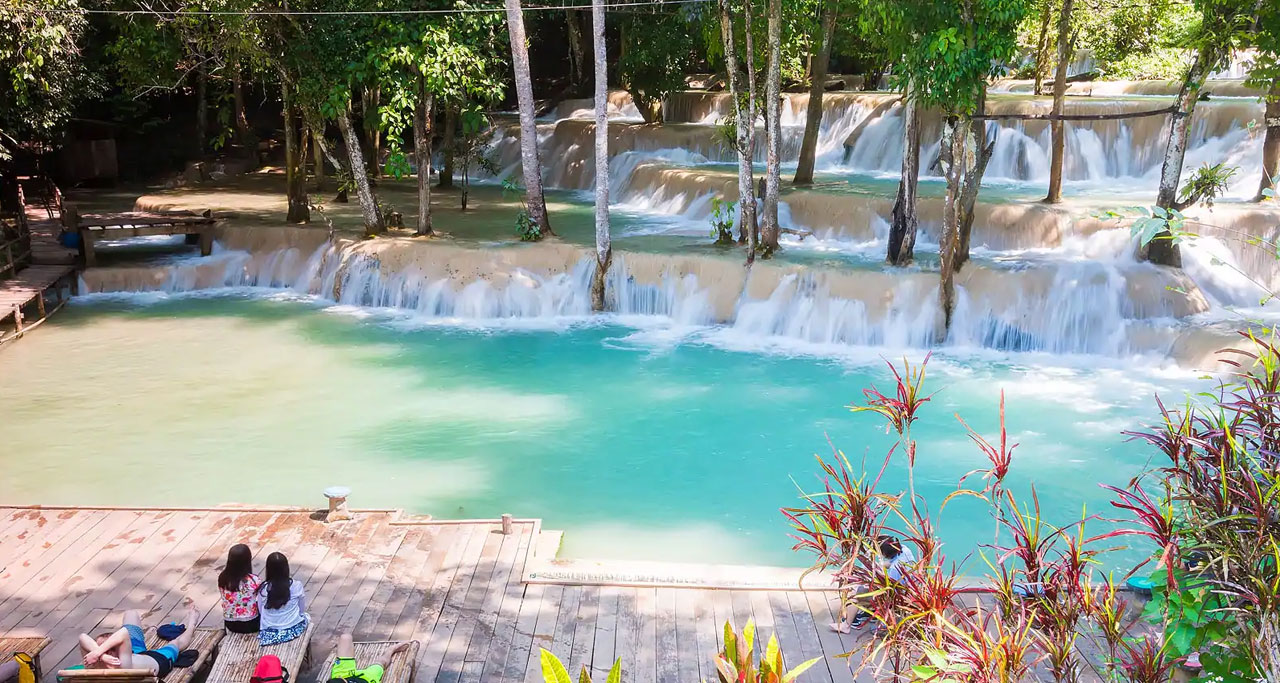 Tad Sae Waterfall in laos Laos Travel