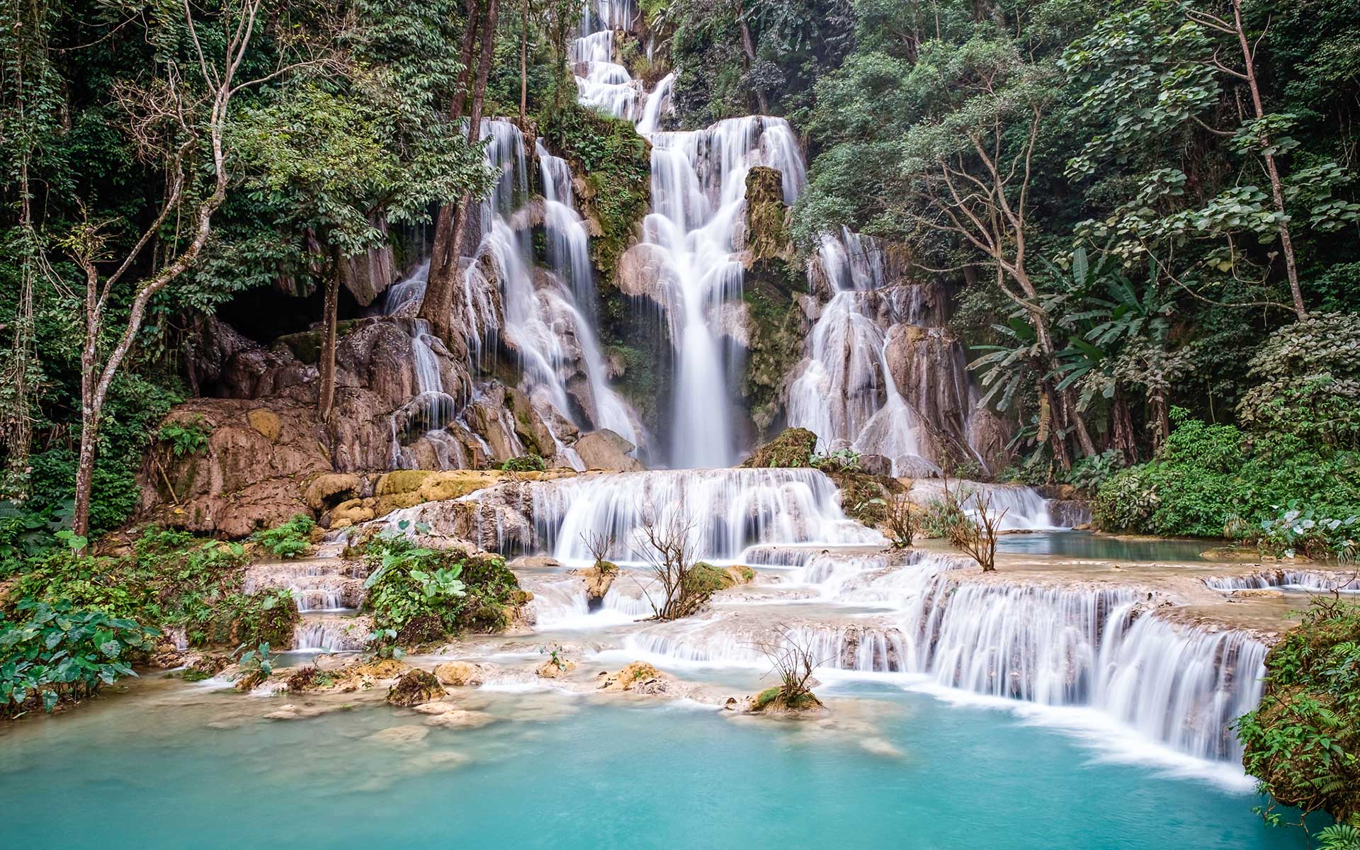 Luan Prabang Laos Tat Kuang Si Waterfall