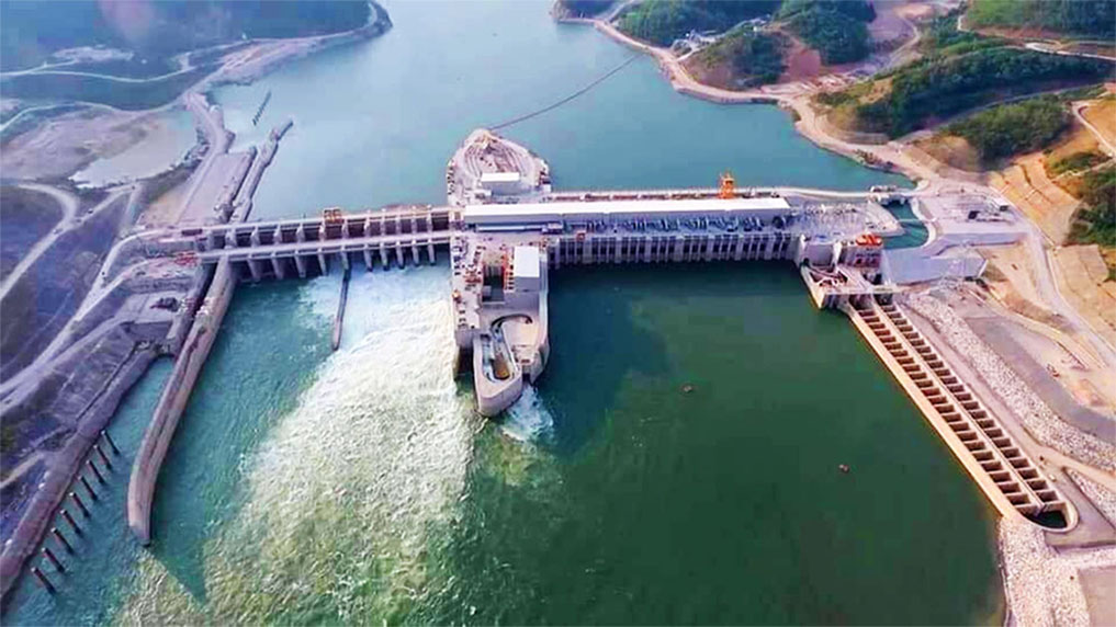 Xayabury hydroelectricity seen from above